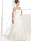 Fashionable Floor Length A-Line Strapless Low Back Sweep Train With Sequins,Bandage Wedding Dresses WDresses00841