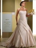 Featured Floor Length A-Line Strapless Low Back Sweep Train With Beads,Bandage Wedding Dresses WDresses00835