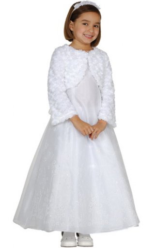 White Organza Pageant Flower Girl Dress
