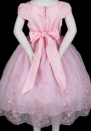 White Organza Lace Embroidered Tea Dress