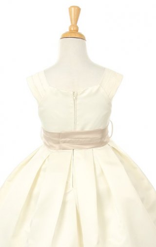 White Satin Flower Girl Dress