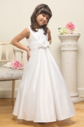 White Satin Long Junior Bridesmaid Communion Gown