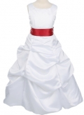 White Satin Build Your Own Flower Girl Dress