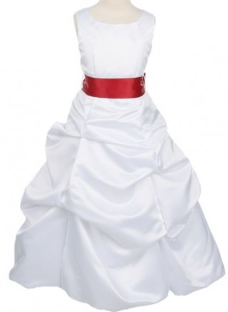 White Satin Build Your Own Flower Girl Dress