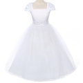 White Satin Flower Girl Dress