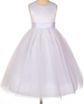 White Barbara Princess Flower Girl Tulle Dress