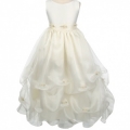 Ivory Organza Flower Pick Up Dress