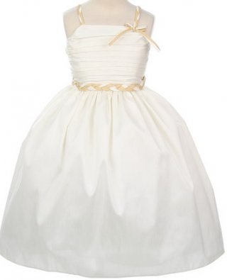 Ivory Braided Summer Flower Girl Dress