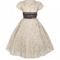 Ivory Taffeta dress with embroidery