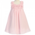Pink Flower Chiffon Babydoll Dress