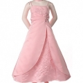 Pink Satin Embroidered Gown