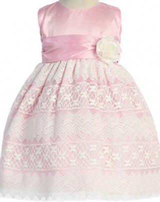 Pink Lace Flower Girl Dress