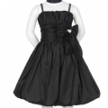 Black Bubble Flower Girl Dress