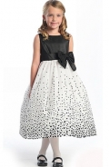Black Sparkle Polka Dot Flower Girl Dress