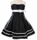 Black Satin Tea Dress