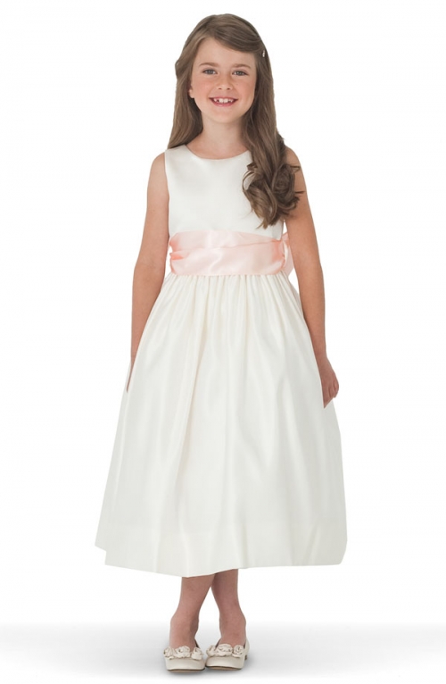 White Tank Dress with Satin Sash