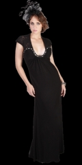 Laced Shoulder Evening Dress