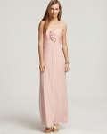 Amsale Strapless Rosette Gown