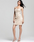 Sue Wong Strapless Embroidered Dress
