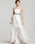 Mignon Strapless Cascading Chiffon Gown
