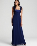 hoaglund new york Ruffle-Strap Gown