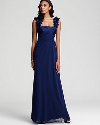 hoaglund new york Ruffle-Strap Gown