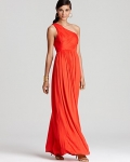 Tibi One-Shoulder Maxi Goddess Gown