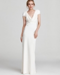 ABS by Allen Schwartz Cap-Sleeve Cowlneck Gown