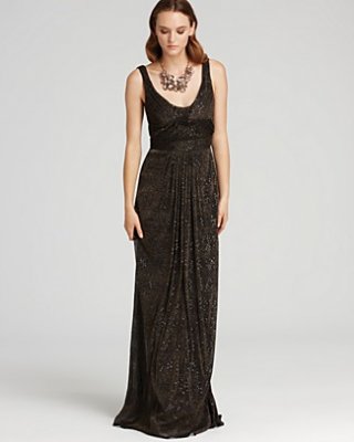 David Meister Metallic Gown