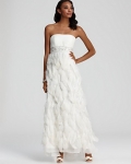 Sue Wong Tiered Feather Gown