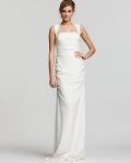 Nicole Miller Lace Square Neck Gown
