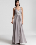 Sue Wong Embellished V-Neck Gown