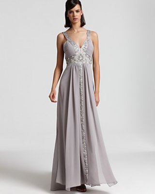 Sue Wong Embellished V-Neck Gown