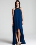 Aidan Mattox Necklace Halter Gown