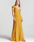 Tadashi Shoji One-Shoulder Chiffon Gown