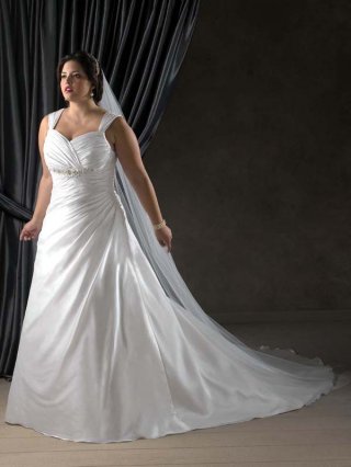 Gorgeous Floor Length A Line Spaghetti Straps Lace Up Sweep/Brush Train With Ruffles Wedding Dresses
