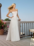 Gorgeous Floor Length A Line Strapless Lace Up With Beading Wedding Dresses