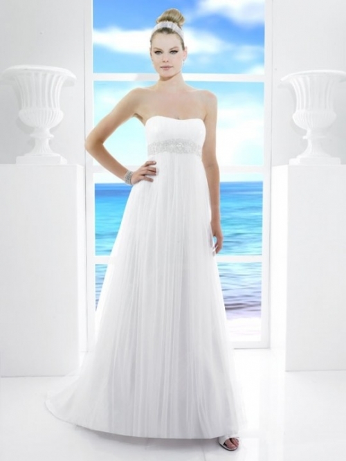 Gorgeous Floor Length A Line Strapless Zipper With Belt Wedding Dresses Gorgeous Floor Length A Line Strapless Zipper With Belt Wedding Dresses