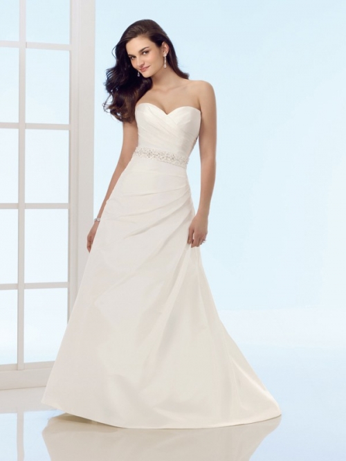 Gorgeous Floor Length A Line Sweetheart Zipper With Belt Wedding Dresses