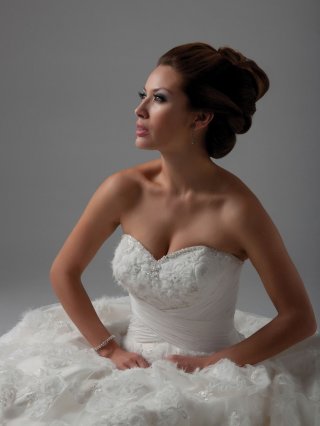 Graceful Floor Length A-Line Sweetheart Low Back Sweep Train With Embroidery,Sequins Wedding Dresses WDresses01043