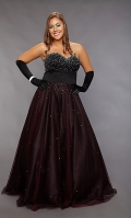 Strapless Black Plus Prom Dress