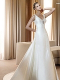 High-Grade Floor Length A-Line Strap Low Back Sweep Train With Sequins Wedding Dresses WDresses00881