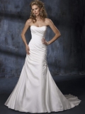High-Grade Floor Length A-Line Strapless Low Back Sweep Train With Sequins,Bandage Wedding Dresses WDresses00783