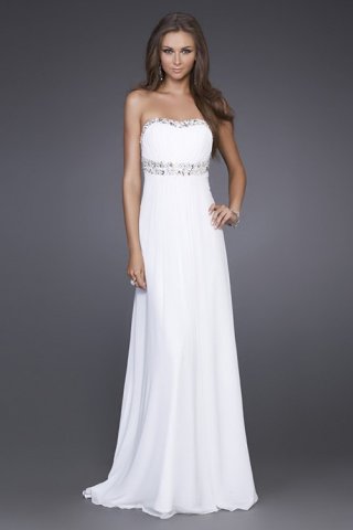 Chiffon Beaded Strapless Empire Hot Sell 2010 Evening Dress