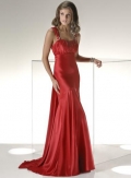 Satin Rouched Bodice Hot Sell Evening Dresses
