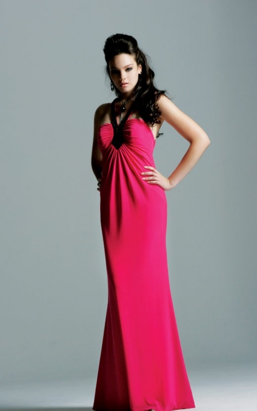 Sexy Beaded V neck with Empire Sheath Hot Sell Evening Dress