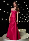 2011 Hot Strapless Straight Neckline Taffeta Evening Dress