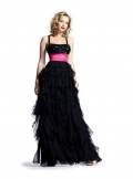 Strapless Hot Sell A line Organza Appliqued Evening Gown