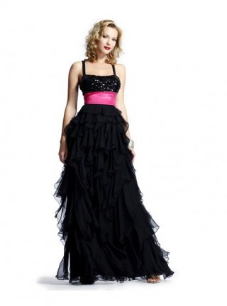 Strapless Hot Sell A line Organza Appliqued Evening Gown