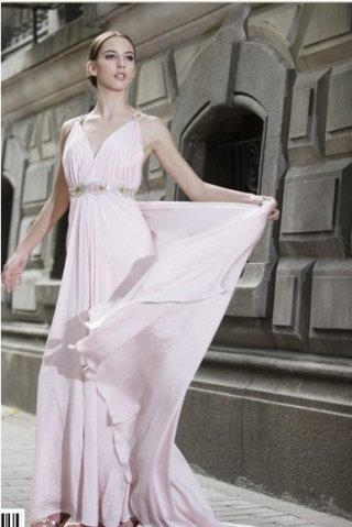 Hot Sell Chiffon Evening Dress Yellow Design